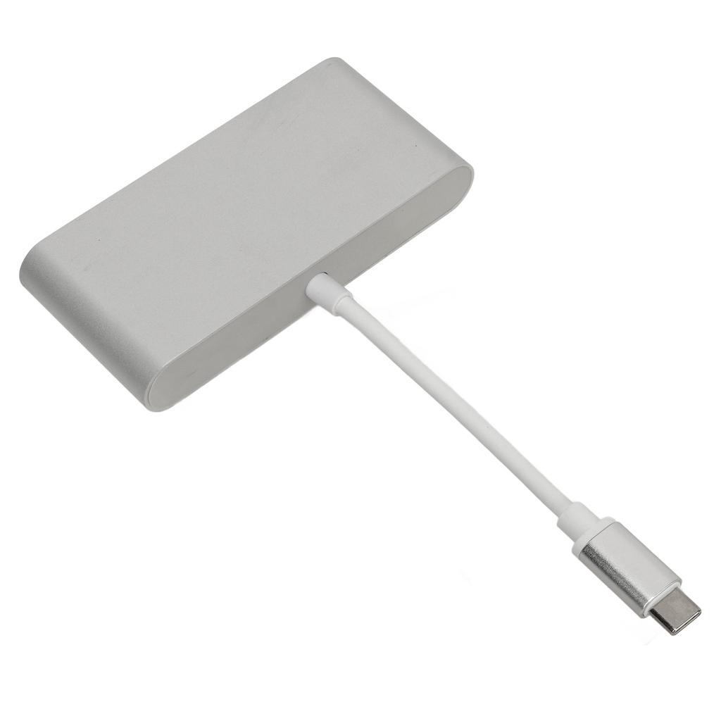 USB C Хаб Алюминиевый сплав 4 в 1 Многопортовый адаптер Разветвитель с Type C USB 3.0 Gigabit LAN RJ45 HD