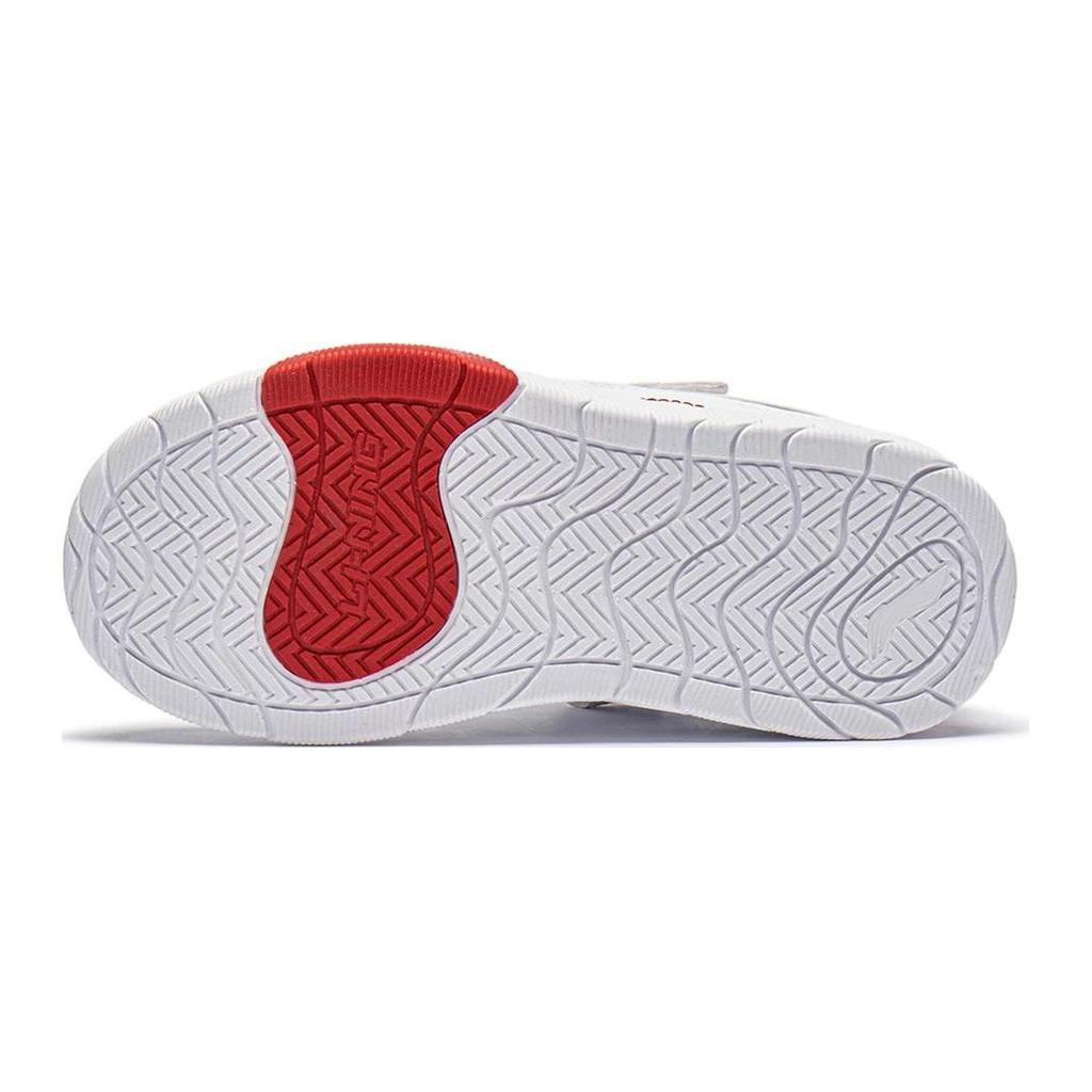Кроссовки Li Ning Kids с круглым носком на липучке, амортизирующие, износостойкие, низкие, детские кроссовки, белые YKNU022-3
