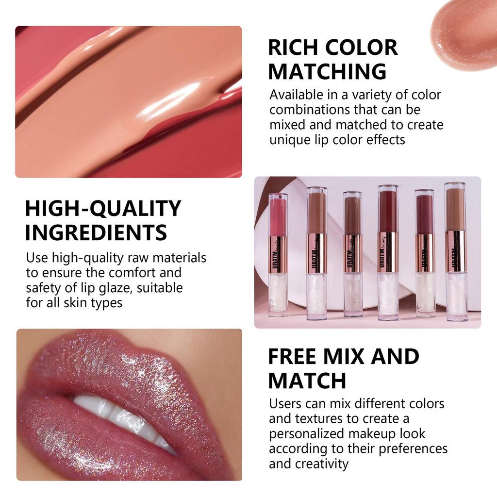 Двойная головка блеска для губ матовый перекрывающий жемчужный блеск для губ стойкая глазурь для губ высокопигментированная помада подарок для женщин