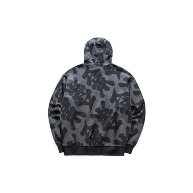 Anta Толстовка с капюшоном и принтом по всей поверхности, повседневная, свитшот, мужские толстовки, черная 952039715-1