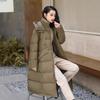 Premium down jacket women's winter new thickened hooded big quilt white duck down knee long loose foreign style coat