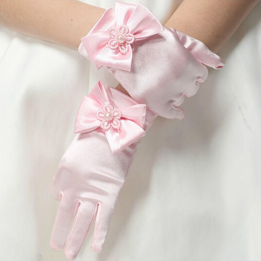1pair Short Gloves Wedding Bowknot Gloves Princess Gloves Brief Paragraph Lady Gloves Dress Gloves