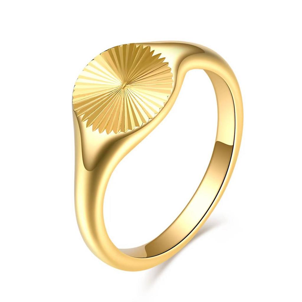 Premium Titanium Steel Ring ins Cold Wind Sun Flower Round Index Finger Ring Fashion Couple Ring