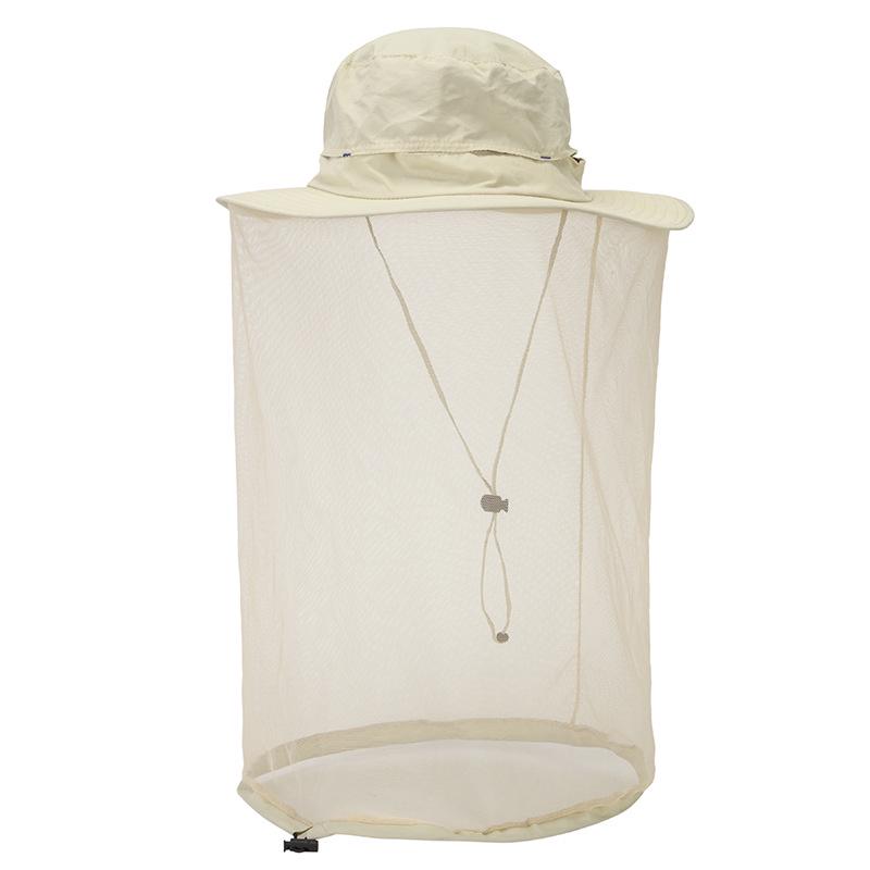 Hat outdoor sun protection big eaves hat travel bucket hat anti-mosquito visor net gauze hat