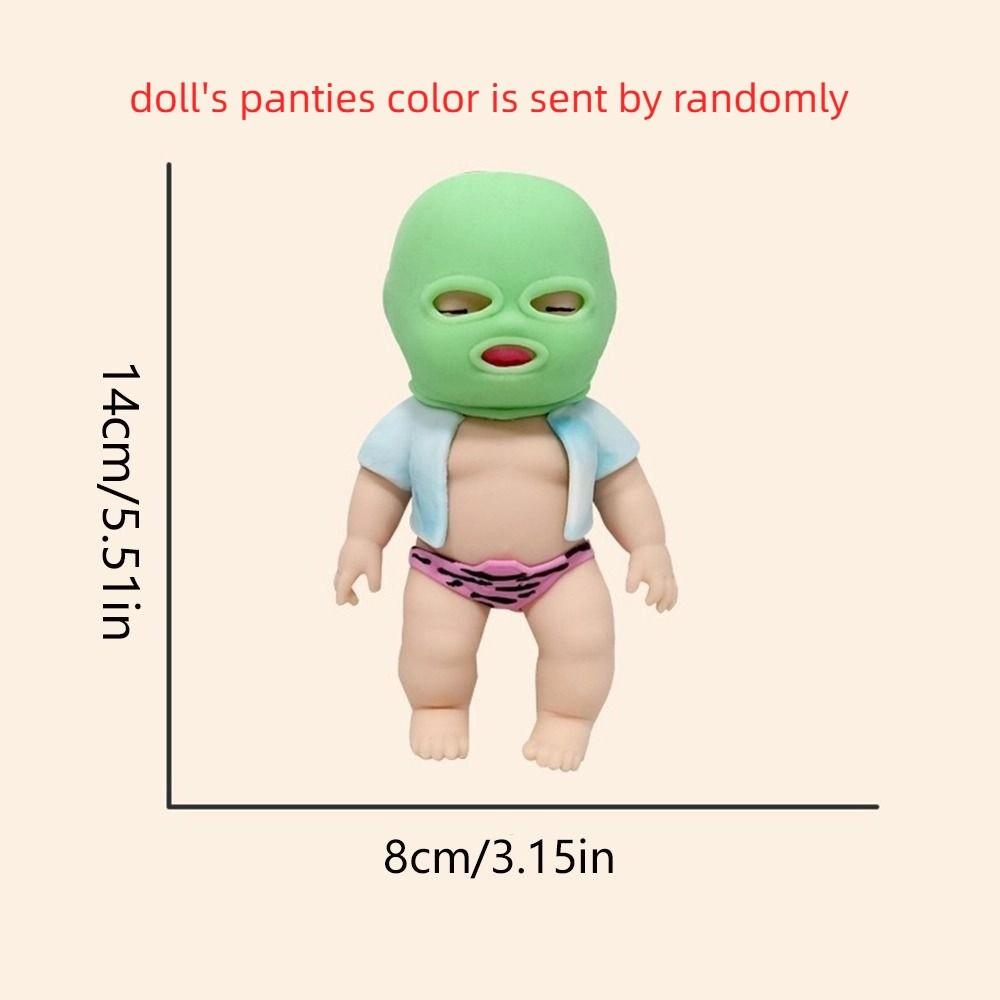 TPR Cartoon Fidget Toy Silicone Pinch Decompression Toy Masked Doll Squeeze Toy  Kids Tricky Doll