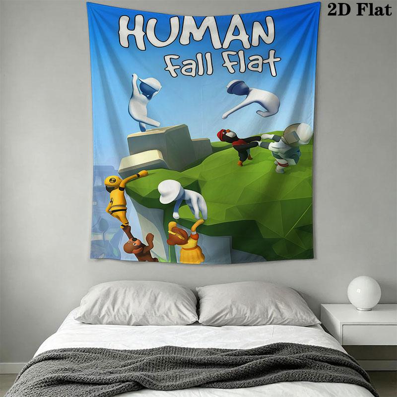 Human Fall Flat Wall Hanging Printed Fabric Blanket Decorative Tapestries for Bedroom Living Room Home Decor