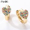 Pipitree Модные серьги-кольца золотого цвета в форме сердца для женщин Классические серьги-кольца Aaa с кубическим цирконием Micro Pave Small Huggie Ear Jewelri