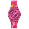 Swatch Серия PAINTED PARADISE кварцевый механизм 30 метров водонепроницаемые унисекс швейцарские часы 34 мм розовый циферблат корпус из биоисточника силиконовый ремешок SS08P113