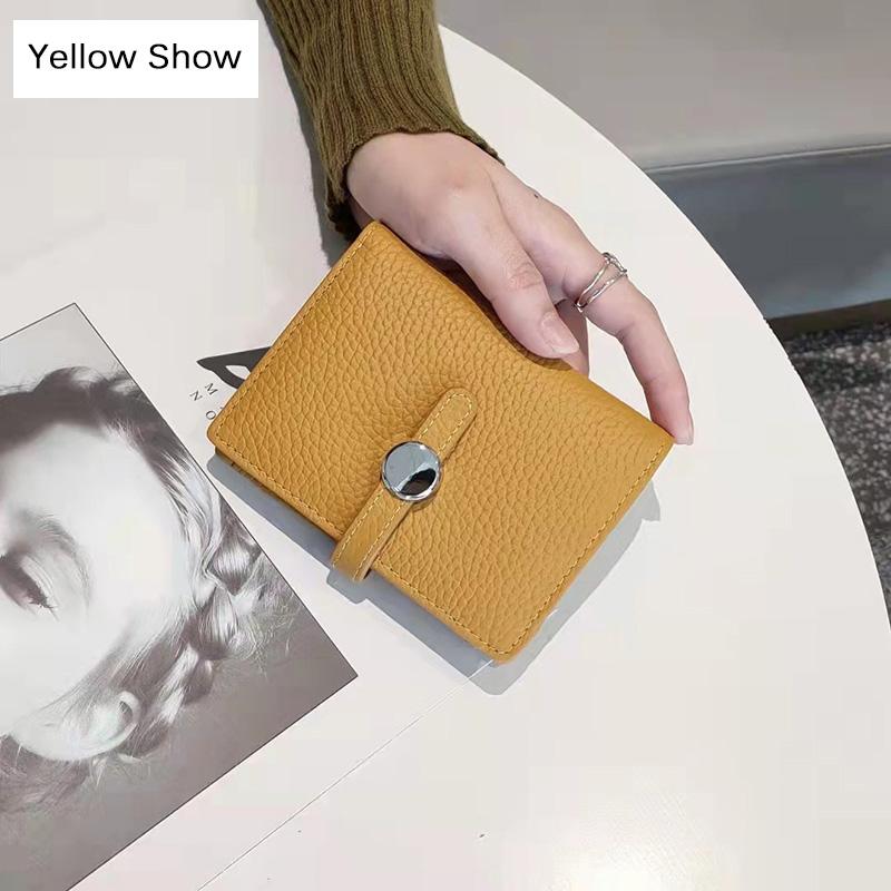 Новый брендовый дизайн, женские кошельки, короткий кошелек из натуральной кожи, модный бумажник с застежкой, 2-складной кошелек из телячьей кожи, держатель для карт