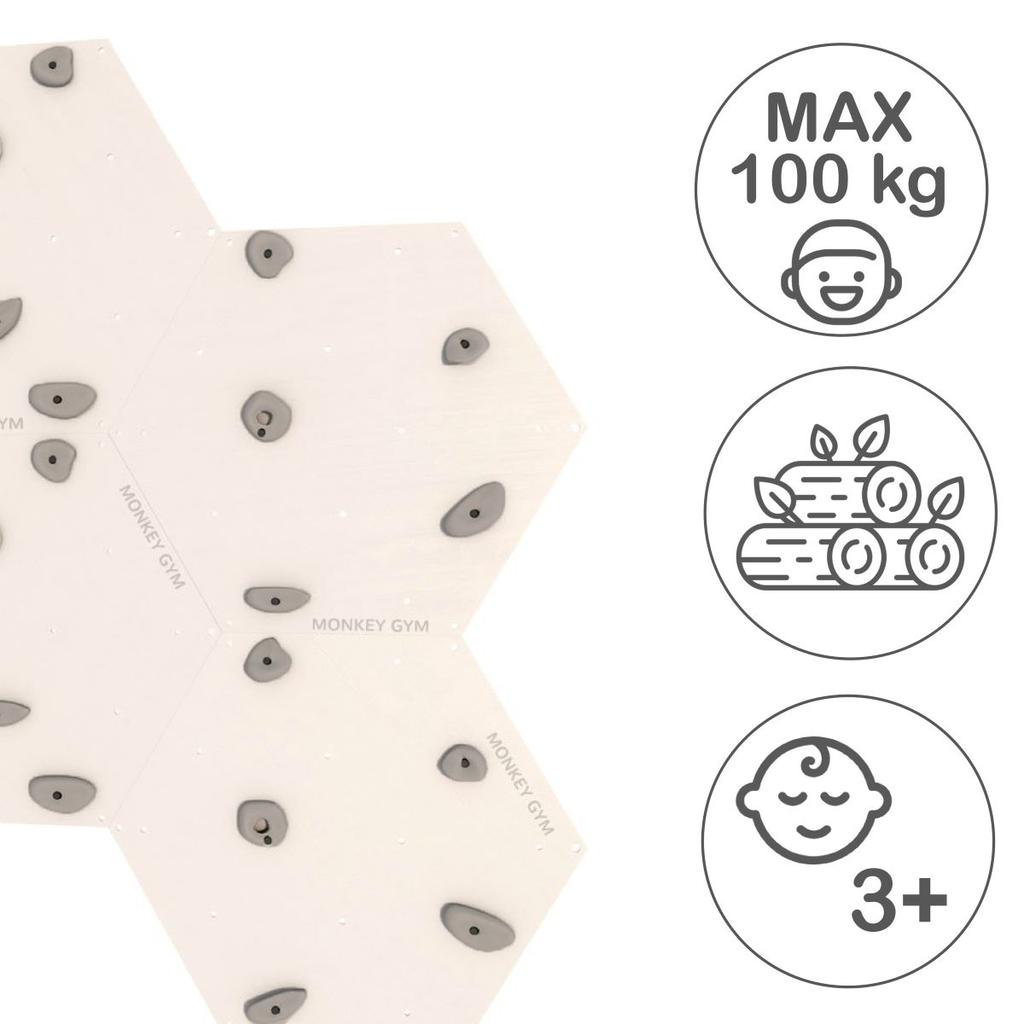 Скалолазный куб 1 Белый - Серые зацепы