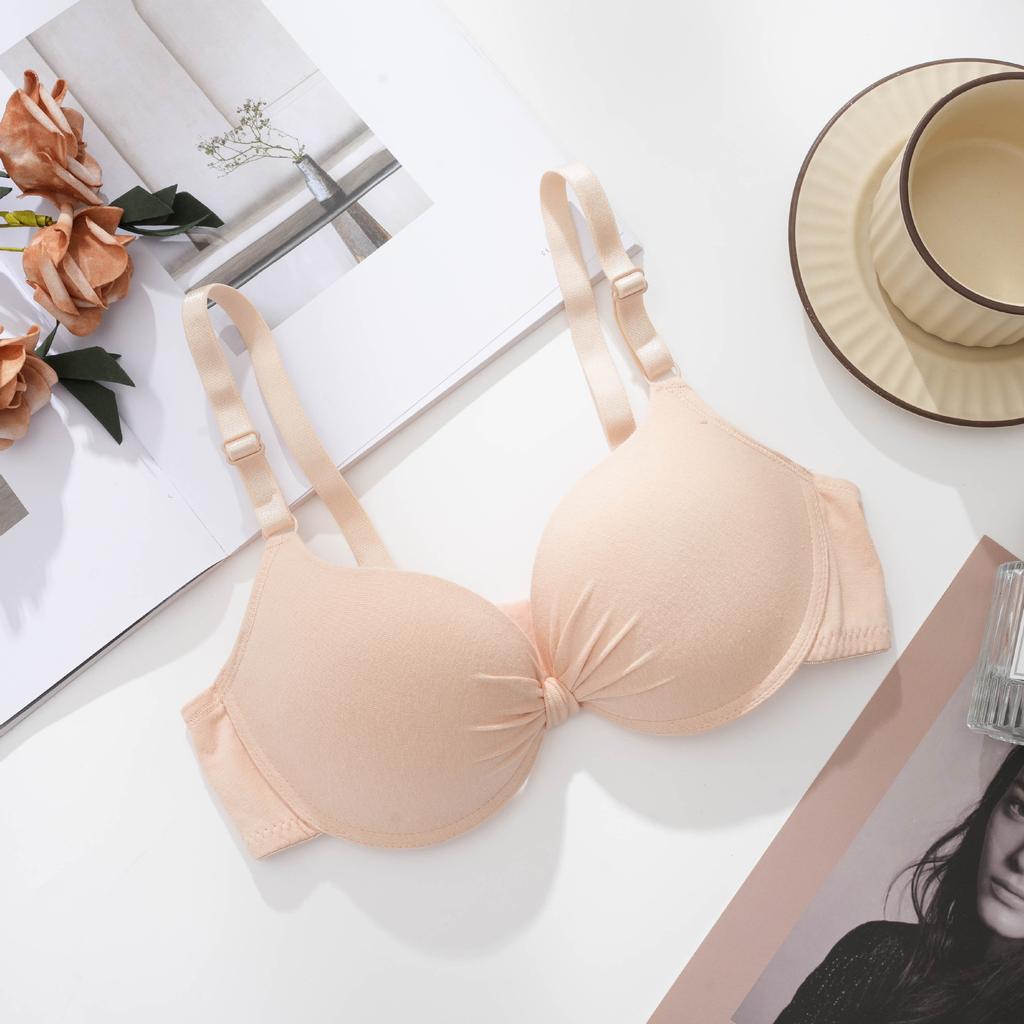 Сексуальный бюстгальтер Push Up для женщин, бюстгальтер на косточках, бюстгальтеры с чашечками, хлопковый бюстгальтер со сборками, однотонное женское нижнее белье