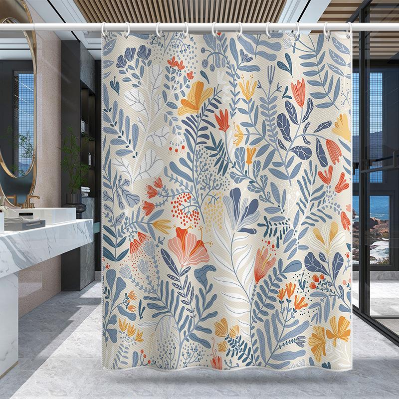 Bathroom Thickened Waterproof Curtain Mildew Proof Shower Curtain Shower Partition Curtain Shower Curtain Bathroom Curtain Free Perforation