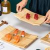 Бамбуковая доска для суши Японская и корейская кухня Прямоугольный поднос для суши Сервировочная тарелка Кухонная посуда для сашими Деревянная доска-поднос