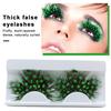 1 Pair 3D Colorful Fake Lashes Natural & Dense Blue Color Artificial Feather Eyelashes Extension Party Makeup Fake Eyelashes for Halloween Cosplay