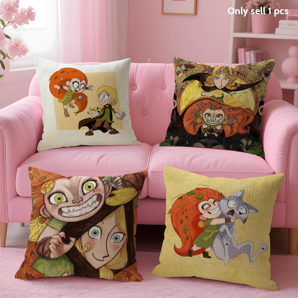 Ireland W-Wolfwalkers Cushion Cover Summer Coolness Linen Fabric Double-Sided Printing Pillow Case Sofa Home Decor Gift
