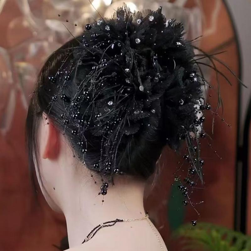 Элегантная сетчатая цветочная заколка для волос для женщин Элегантная заколка-кисточка в виде акулы Модные аксессуары для волос для девочек