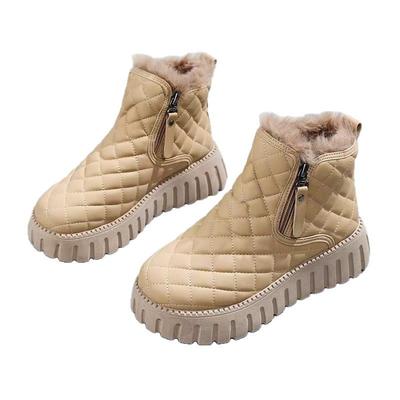 Стильные зимние полусапоги на платформе с флисовой подкладкой, увеличивающие рост