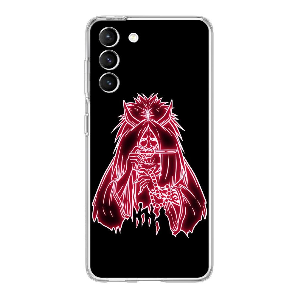 Чехол для телефона Samurai Oni Mask neon для Samsung Galaxy S22 S21 S20 FE Ultra 5G S10 S10E S9 S8 Plus Note 10 20 прозрачный силиконовый чехол