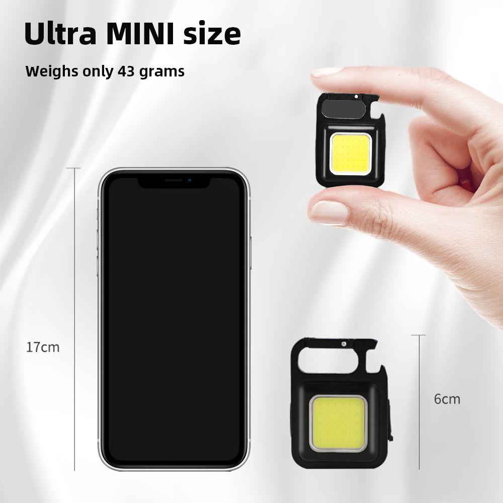 Mini Warning Safety Light LED Floodlight Mini Keychain Light Portable Lights COB LED Flashlight