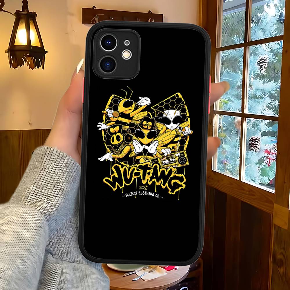 Модные тренды WU-T-TANG CLANs Для IPhone 16 15 14 13 12 11 Pro Max X XS MAX Plus Полупрозрачный черный чехол для телефона
