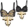 Women Music Festival Club Dancing Costume Shiny Belly Dance Bra Tops Tassel Sequined Costume Carnival Outfit Dancewear