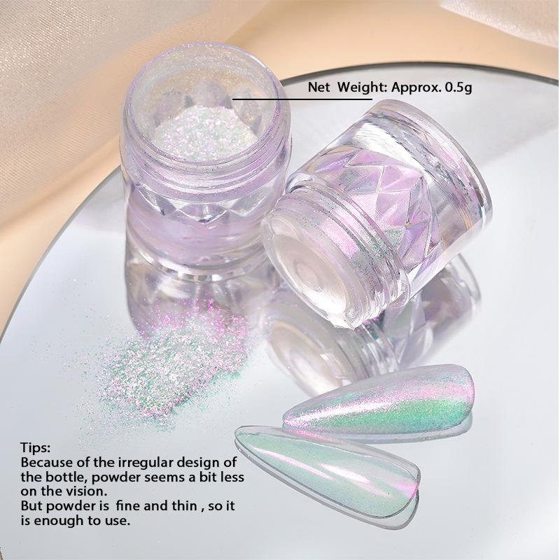 Суперблестящая перламутровая пудра для ногтей, перламутровая пудра Magic Shell Cloud Brocade, неоновая перламутровая пудра цвета платины