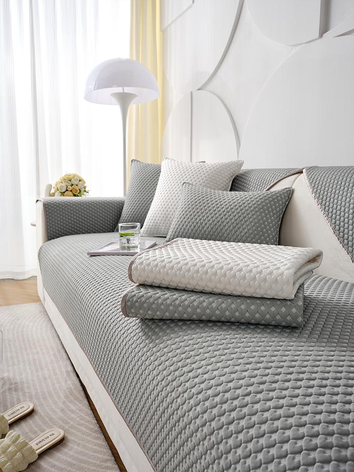 Mat, Blanket, Cover For Sofa Sofa 90X240 Cm, Gray, Heart Pattern