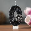 Black Rose Elegant Number Candles for Birthday Cakes Creative 0-9 Sequin Decoration Design Candles