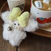 Cartoon Plush Dog Charm Keychain Sweet Cute Bowknot Pendant Car Keyring Backpack Decoration Fashion Jewelry for Women