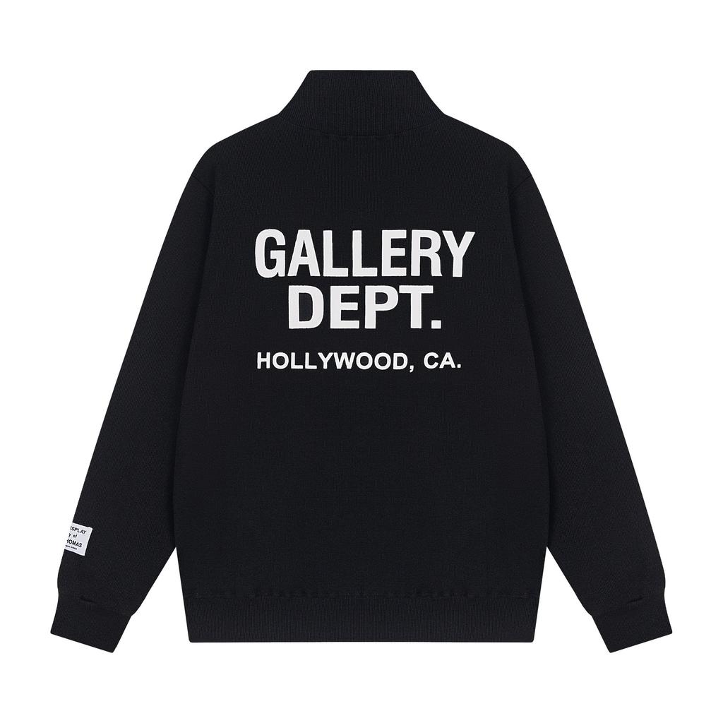 24 трансграничный модный бренд GALLERY DEPT Голливудская лимитированная кардиган-свитер с буквами с воротником-стойкой мужская и женская куртка в стиле хай-стрит