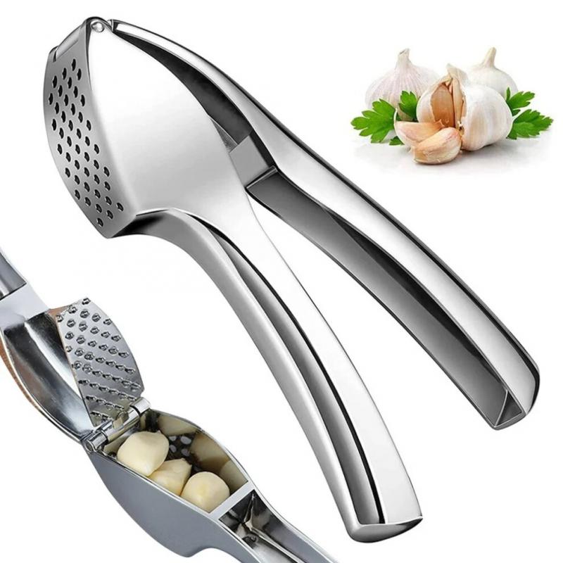 Stainless Steel Manual Garlic Press - Ginger Squeezer Crusher Tool