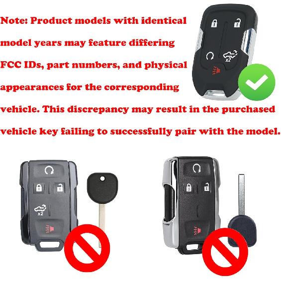 Keyless Entry Remote Control Key Fob Replacement Fits for GMC Sierra 1500 2500 3500      Chevrolet Silverado 1500 2500 3500 HYQ1ES 13522904 13522854