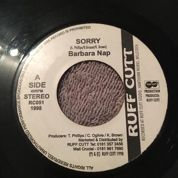 7-дюймовая пластинка BARBARA NAP - Sorry RC051 Ruff Cutt 1998 UK Регги, Ска и Даб Б/у