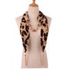Jewelry Necklace Scarf Tassel Bead Chain Scarf Large Leopard Print Snakeskin Print Scarf