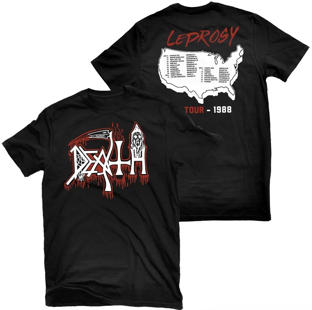 Юмористическая футболка с принтом Death Metal для мужчин и женщин, летняя хлопковая футболка с логотипом группы, короткий рукав