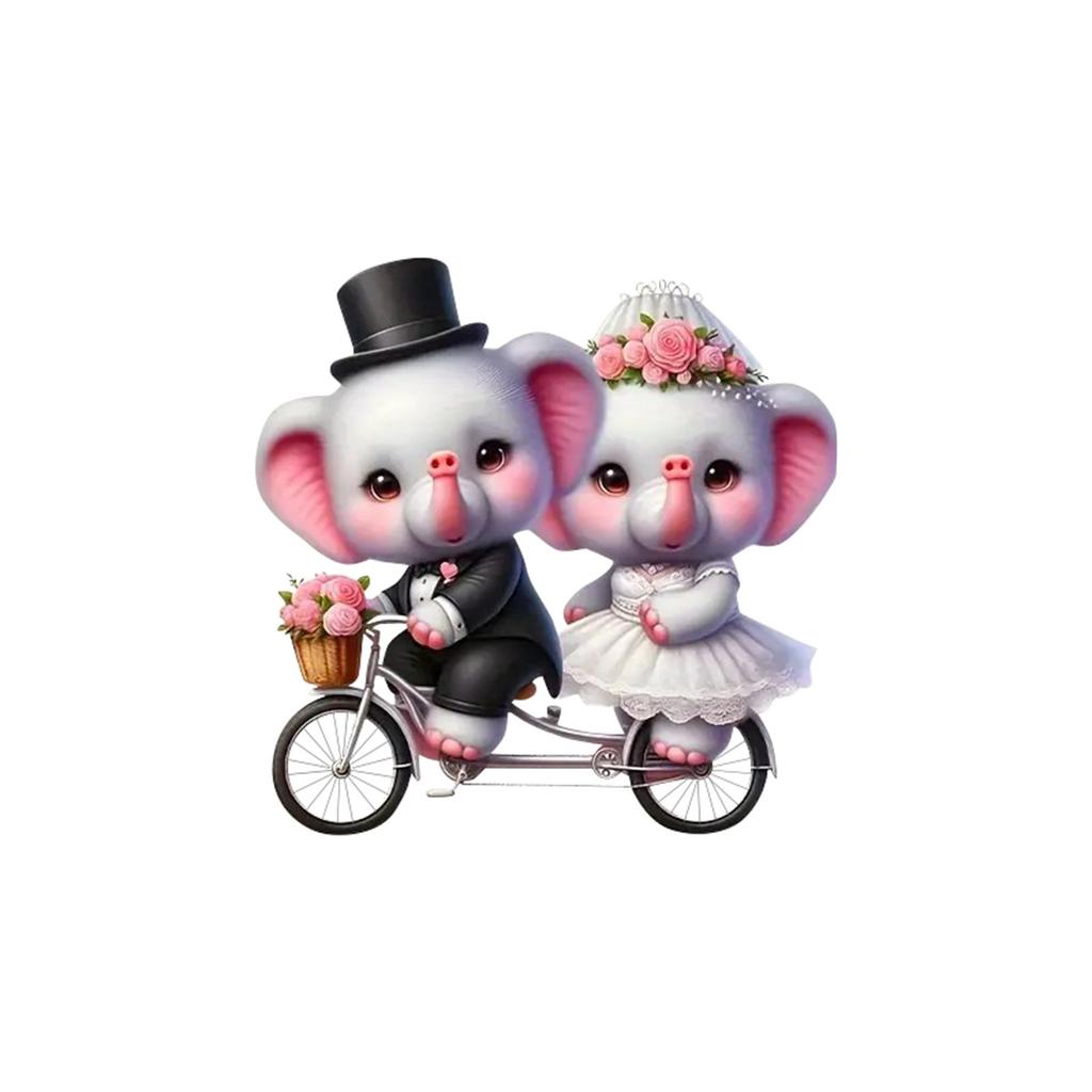 Valentine's Day Acrylic New Couple Elephant Flat Car Pendant Home Party Decoration Backpack Pendant.