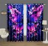3D Printed Floral Butterfly Curtains Purple Blue Art Fashion Bedroom Living Room Balcony Decorative Curtains 2 Pcs
