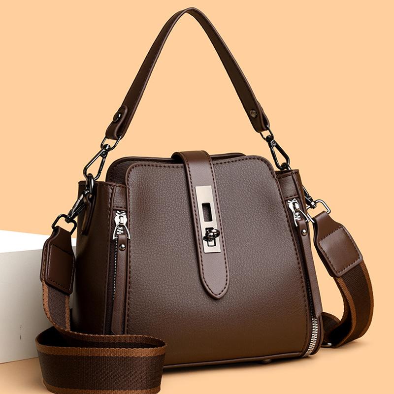 Bag Women's 2026 New Fashion Versatile Women's Portable Mom Bag Multi-layer Large Capacity Shoulder Crossbody Bag