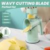 Multifunctional Vegetable Cutter, Roller Shredding and Slicing Meat Grinder, Household Anti-injury Hand Crank Wire Wiping Artifact