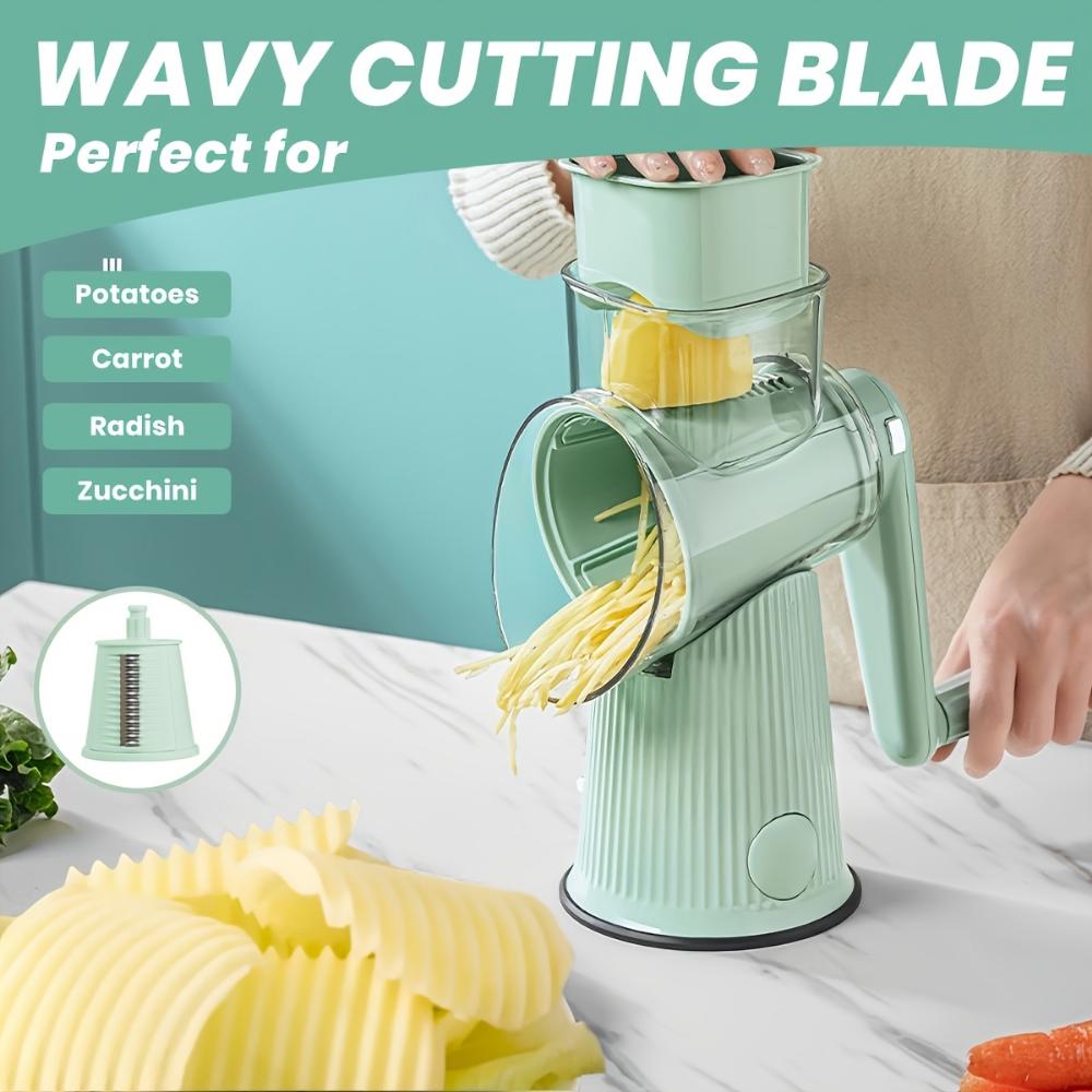 Multifunctional Vegetable Cutter, Roller Shredding and Slicing Meat Grinder, Household Anti-injury Hand Crank Wire Wiping Artifact