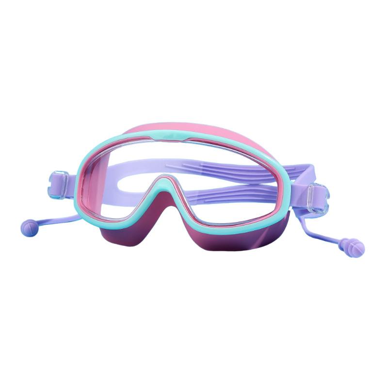 Детские плавательные очки с большой оправой, водонепроницаемые, противотуманные, плавательные очки HD для девочек и мальчиков, плавательные очки для снаряжения