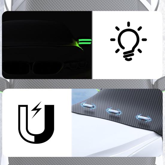 Универсальный автомобильный чехол от снега на лобовое стекло Толстый морозостойкий солнцезащитный козырек с магнитами и светоотражающими полосами Защита в любое время года Снежный щит