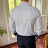 Весенняя роскошная изысканная рубашка с цифровым принтом, мужская мода, не требующая глажки, рубашки с длинным рукавом, высокое качество, повседневная одежда для ночного клуба, вечеринка