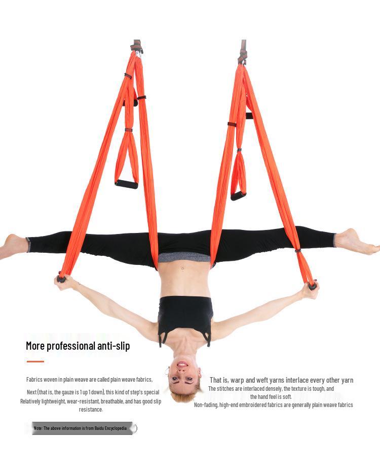 Гамак для воздушной йоги с 6 ручками - Неэластичный нейлон для студийной инверсионной фитнес-тренировки