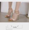 2022 Women's Candy Color Pointed Toe High Heel Sandals with Metal Chain In Large Sizes