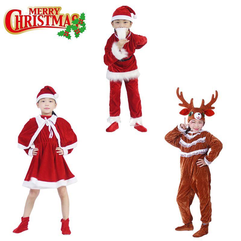 Extravagant Toddler Adult Elk Santa Claus Costume For Xmas Party