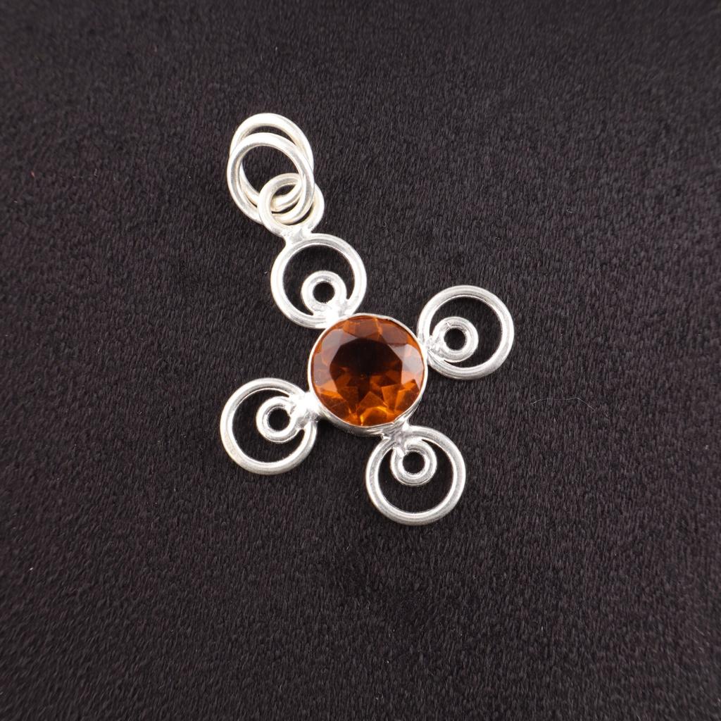 Citrine Gemstone 925 Sterling Silver Jewelry Handmade Pendant For Mother's Day PP-41-4