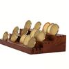 Trapezoid Multi Layer Wooden Coin Display Shelf for Coin Collections with Sturdy Base Easy Assembly and Classical Home Decors