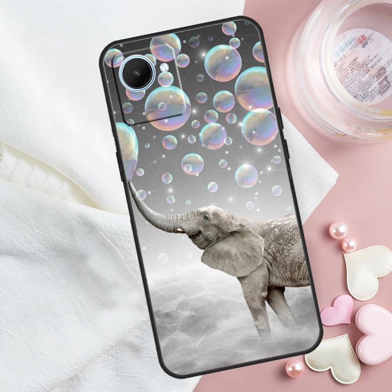 Милый мультяшный слон для Realme 14 10 11 12 13 Pro Plus GT 6 5 6T GT7 Pro C61 C55 C53 C51 C21Y C25S C75 C67 Чехол