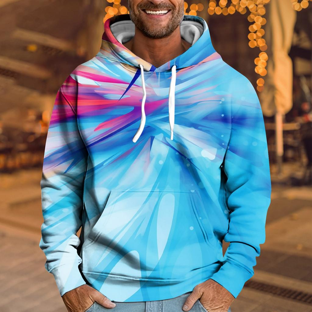 Men's Loose Printed Hooded Sweatshirt Men's Casual Fashion Sports Sweatshirt
